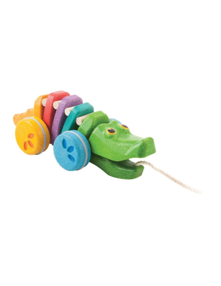 PlanToys Tančící krokodýl - duhový
