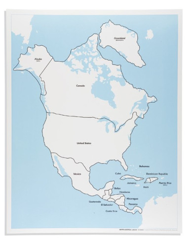 Nienhuis - Kontrolní mapa - Severní Ameriky - s popisky