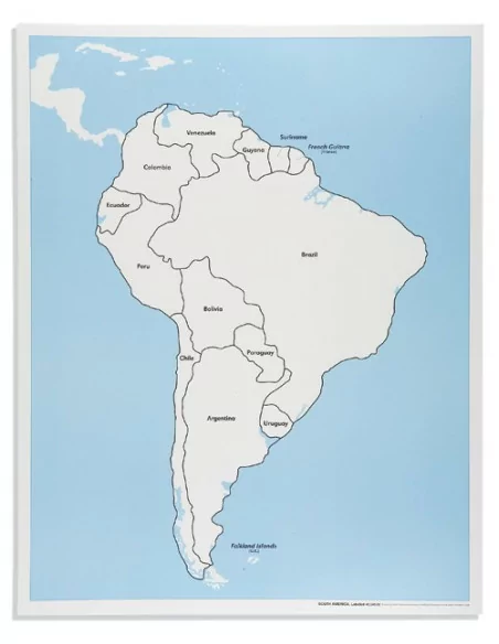 Nienhuis - Kontrolní mapa - Jižní Ameriky - s popisky