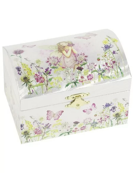 Goki Hrací skříňka stříbrná s vílou, melodie Labutí jezero