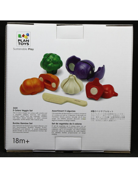 PlanToys Sada zeleniny - 5 barev