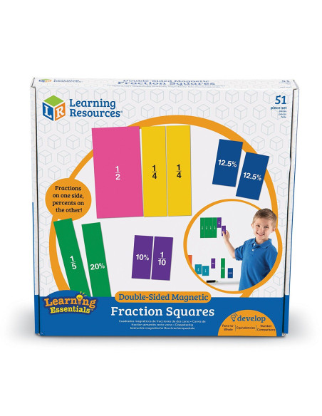 Learning Resources Barevné zlomky - čtverce (oboustranné)
