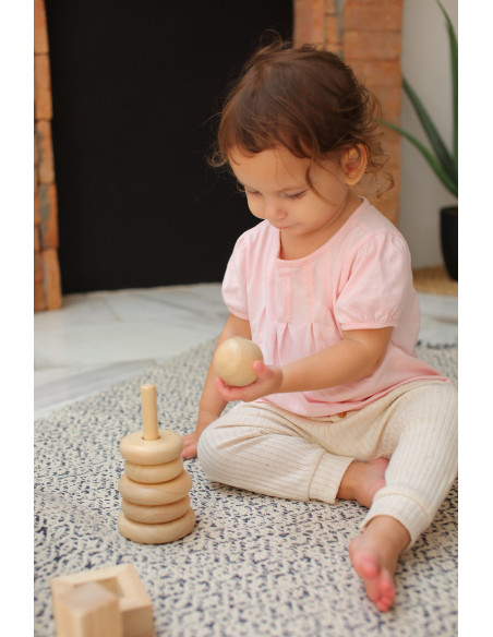 PlanToys Stohovací kroužky - přírodní