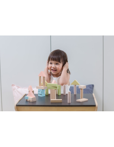 PlanToys Stavební kostky 40 ks (pastelové)