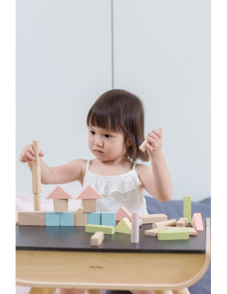 PlanToys Stavební kostky 40 ks (pastelové)