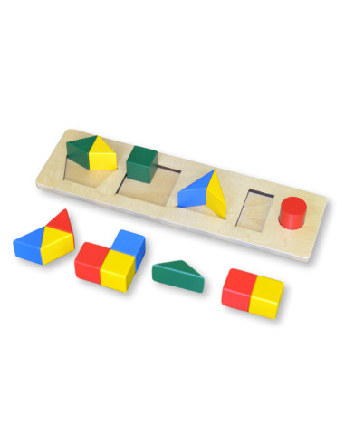 Montessori Barevne cihly, ruzne tvary, mensi rozmer