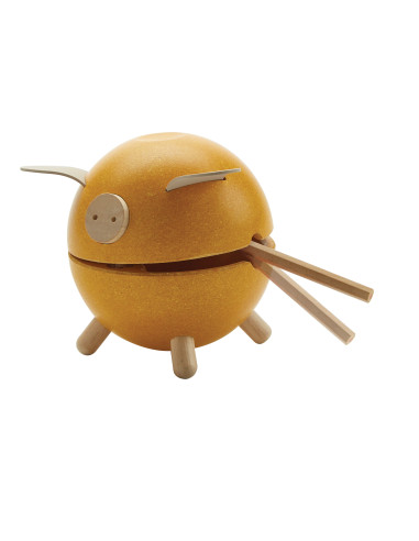 PlanToys Kasička - žluté prasátko "Orchard"