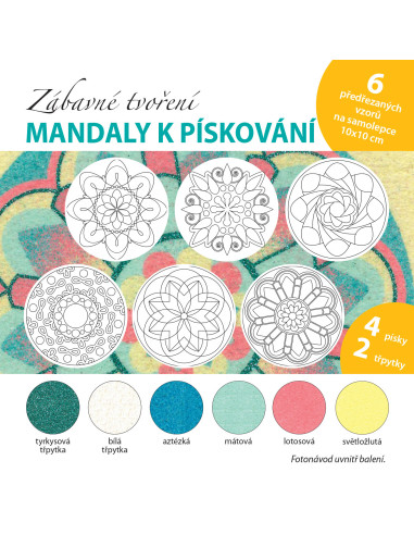 Mandaly pro děti Sada mandaly - Mátové 10x10 cm