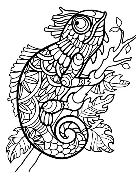 Mandaly pro děti Samolepicí šablona na pískování - Chameleon I. 25x20 cm