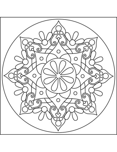 Mandaly pro děti Samolepicí šablona na pískování - Mandala Y 10x10 cm