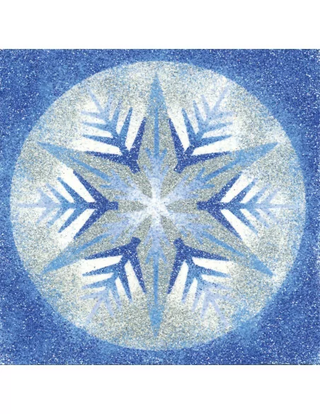 Mandaly pro děti Sada mandaly - Hvězdy k pískování, modrostříbrné 10 x 10 cm