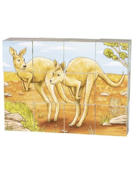 Goki Puzzle - Kostky zvířata Austrálie, 12 ks