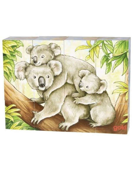 Goki Puzzle - Kostky zvířata Austrálie, 12 ks