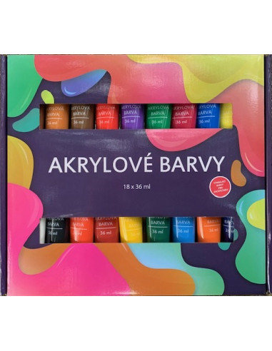 Akrylové barvy 18 x 36 ml