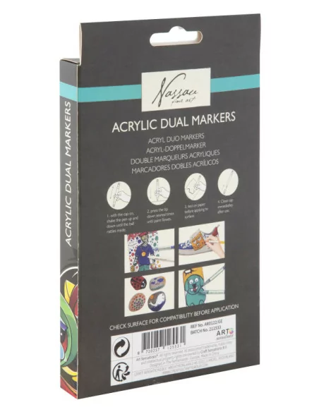 CreaToys Akrylové oboustranné fixy, 6 ks