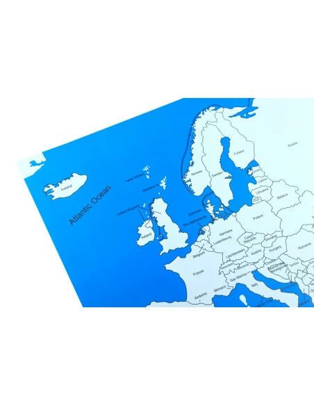 Montessori Kontrolni mapa - Evropa Nova - s popisky