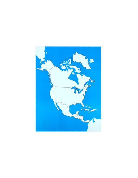 Moyo Montessori Kontrolní mapa - Severní Amerika Nová - bez popisků