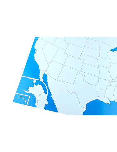 Montessori Kontrolni mapa - USA Nova - bez popisku