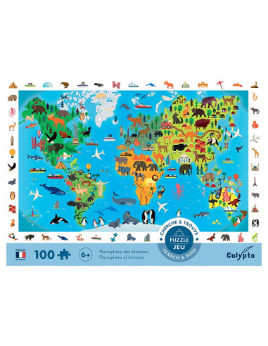 Sentosphere Puzzle - mapa světa se zvířaty
