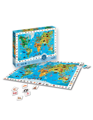 Sentosphere Puzzle - mapa světa se zvířaty