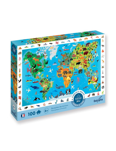 Sentosphere Puzzle - mapa světa se zvířaty