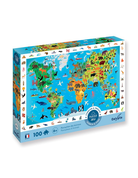 Sentosphere Puzzle - mapa světa se zvířaty