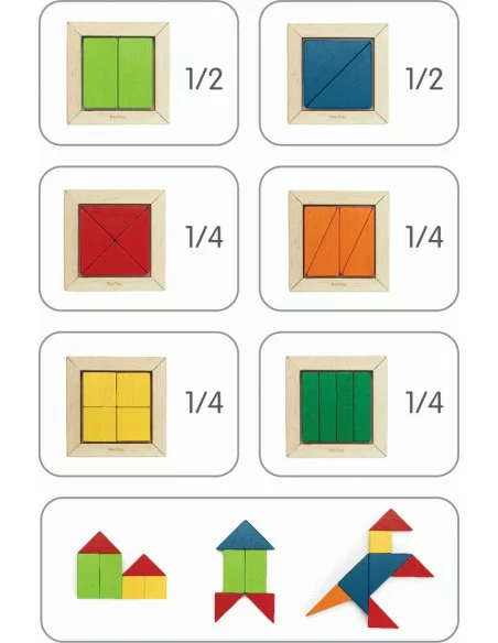 PlanToys Zlomkové kostky