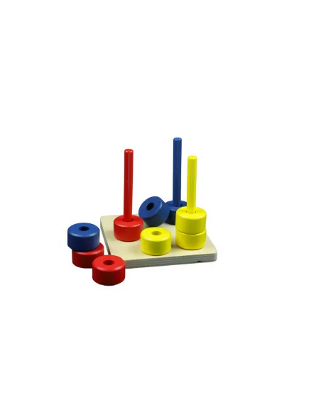 Moyo Montessori Barevné kroužky na 3 kolících