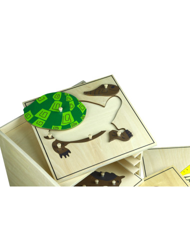 Montessori 5 ks puzzle s komodou