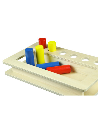 Moyo Montessori Box na vkládání válečků do otvorů