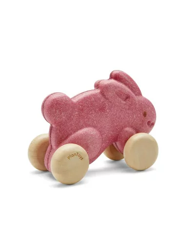 PlanToys Králíček na kolečkách - růžový