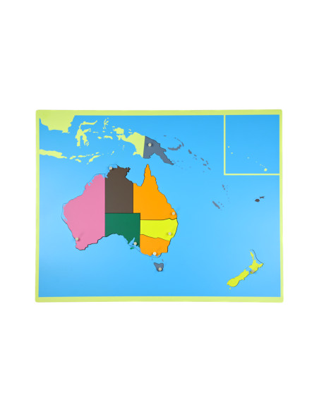 Montessori Puzzle - mapa Australie - bez ramecku