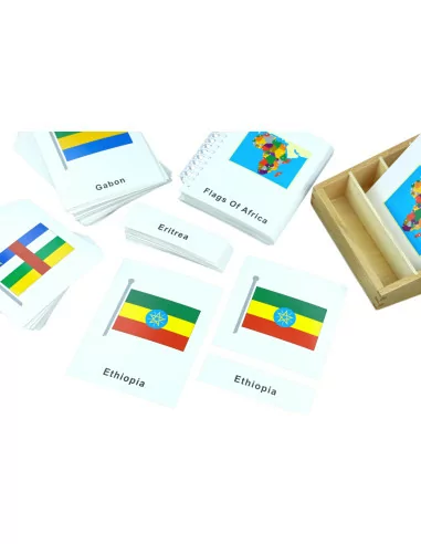 Moyo Montessori Vlajky Afriky - třísložkové karty