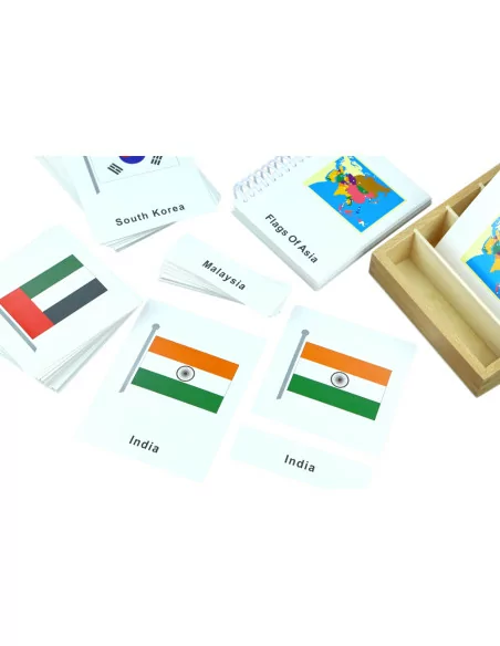 Moyo Montessori Vlajky Asie - třísložkové karty