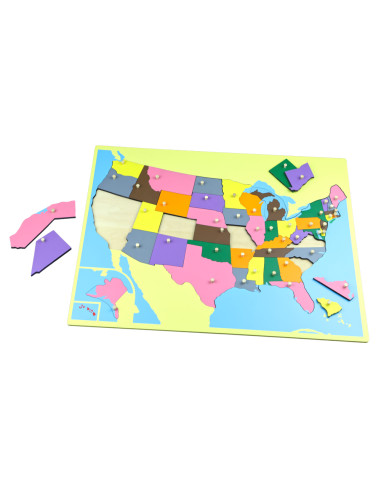 Puzzle - mapa USA - bez rámečku