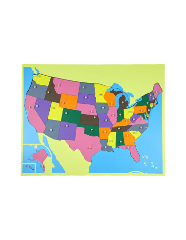Montessori Puzzle - mapa USA - bez ramecku