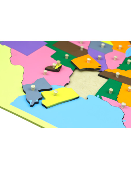 Montessori Puzzle - mapa USA - bez ramecku