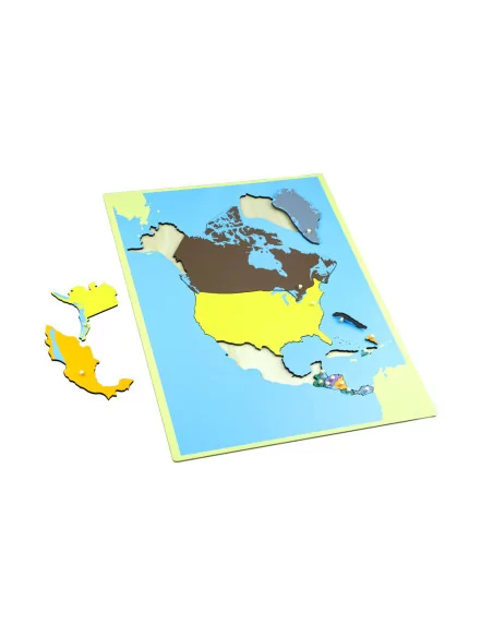 Moyo Montessori Puzzle - mapa Severní Amerika - bez rámečku