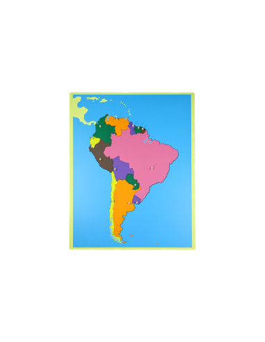 Montessori Puzzle - mapa Jizni Amerika - bez ramecku