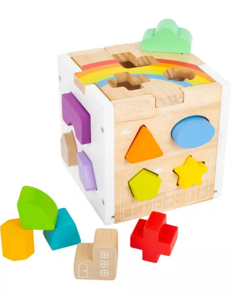Small Foot Duhová vkládací kostka