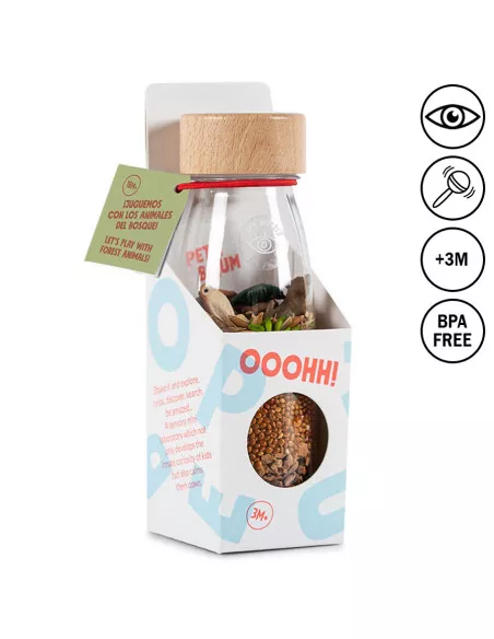 Petit Boum Pozorovací senzorická lahev - Les