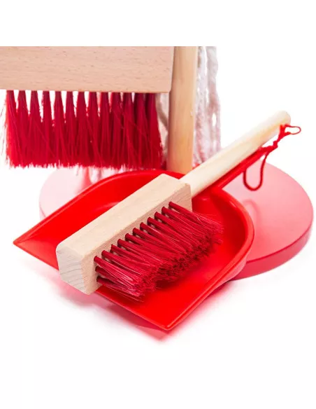 Bigjigs Toys Sada na úklid, červená