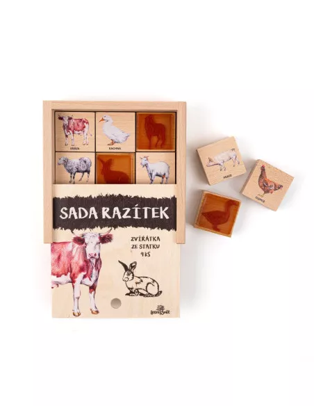 Lesní svět Razítka 9 ks - Zvířátka ze statku