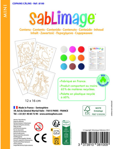Sentosphere Sablimage mini: Pískové obrázky - Mazliví kamarádi