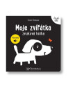 Kontrastní zvuková kniha s motivem zvířátek a jejich hlasů, vhodná pro děti již od narození.