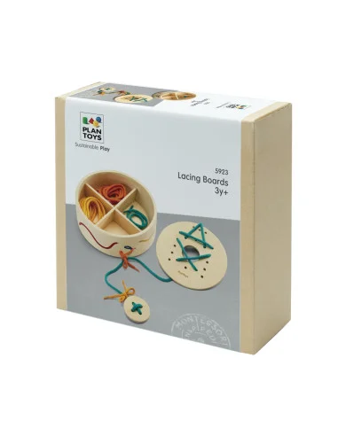 PlanToys Provlékání tkaniček v boxu