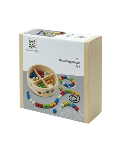 PlanToys Navlékání korálků v boxu