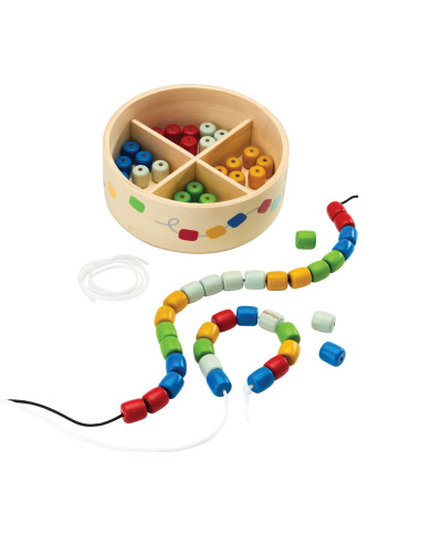 PlanToys Navlékání korálků v boxu