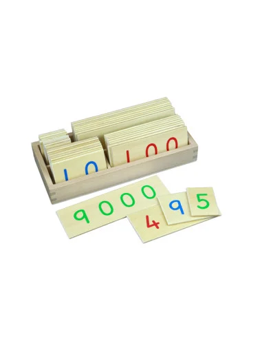 Montessori Male drevene karty s cisly 1-9000