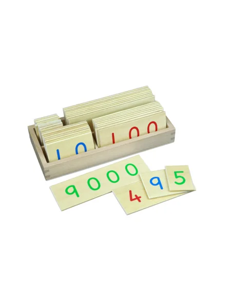 Montessori Male drevene karty s cisly 1-9000